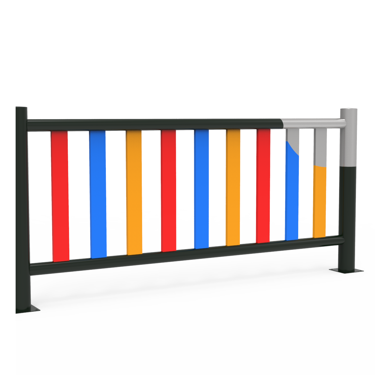Galvanized and lacquered metal fence