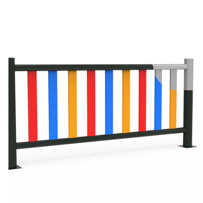 Galvanized and lacquered metal fence