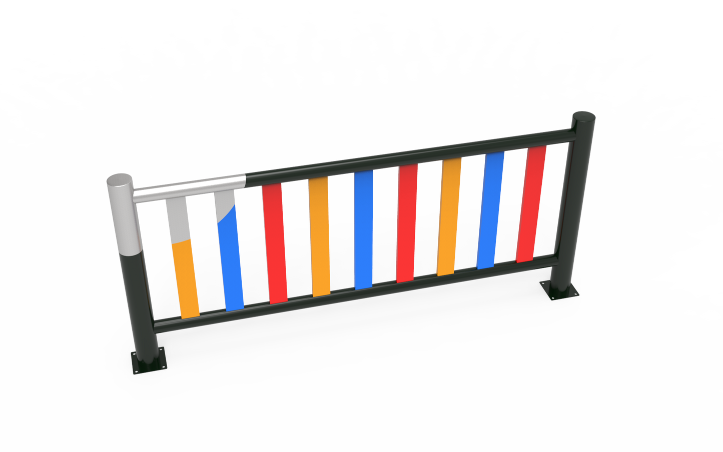 Galvanized and lacquered metal fence