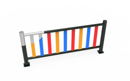 Galvanized and lacquered metal fence